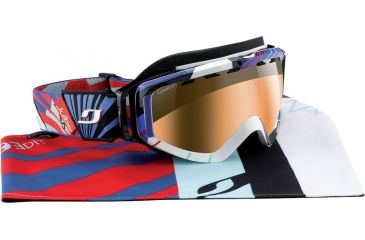 Image of Julbo Epic and Peak Ski/Snow Goggles,Black Frame and Camel w/Polarized Silver Spherical Flash Lens 72050123FS