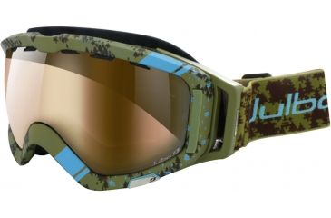 Image of Julbo Orbiter Rx Insert Goggles - Army Green/Blue Frame, Zebra Lens 72031541
