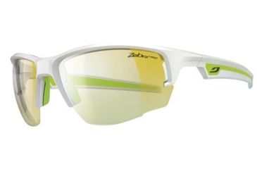 Image of Julbo Venturi Sunglasses, Shiny White/Green Frame w/Zebra Light Lenses 4703111