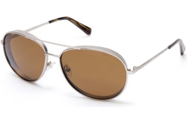 Image of Kenneth Cole KC7223 Sunglasses - Matte Light Nickel Tin Frame Color, Brown Polarized Lens Color