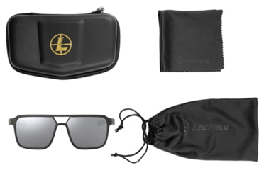 Image of Leupold Bridger Sunglasses, Matte Black Frame, Shadow Gray Flash Lens, 182672