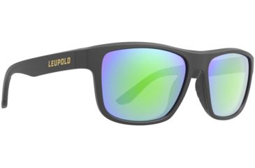 Image of Leupold Katmai Sunglasses, Matte Black Frame, Square Emerald Mirror Lens, Polarized, Narrow-Regular, 179099