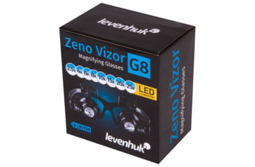 Image of Levenhuk Zeno Vizor G8 Magnifying Glasses, Optical Plastic, 2.5x/4x/6x/8x/10x/15x/20x/25x, Black, Small, 74106