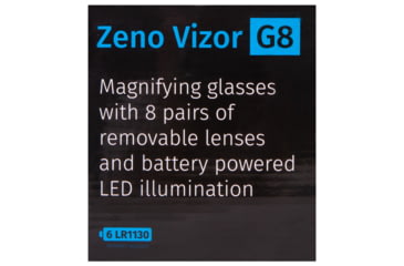 Image of Levenhuk Zeno Vizor G8 Magnifying Glasses, Optical Plastic, 2.5x/4x/6x/8x/10x/15x/20x/25x, Black, Small, 74106