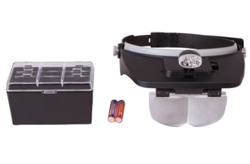 Image of Levenhuk Zeno Vizor H3 Head Magnifier, 100x45mm, 1.2x/1.8x/2.5x/3.5x, Black, Small, 69670