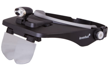 Image of Levenhuk Zeno Vizor H3 Head Magnifier, 100x45mm, 1.2x/1.8x/2.5x/3.5x, Black, Small, 69670