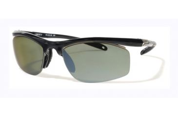 Image of Liberty Sport Suns IT-10 A Protective Eyewear Shiny Black Frame,Grey/Green w. silver flash Lens, Unisex IT10-ASHBK6020135FP