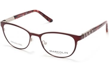 Image of Marcolin MA5013 Eyeglass Frames - Matte Bordeaux Frame Color
