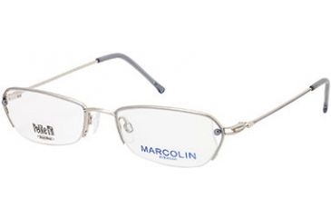 Image of Marcolin MA7307 Eyeglass Frames - Shiny Light Nickeltin Frame Color