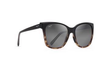 Image of Maui Jim Alekona Polarized Cat Eye Sunglasses - Women's, Black w/ Tokyo Tortoise Frame, Neutral Grey Lens, Black w/ Tokyo Tortoise GS793-02T