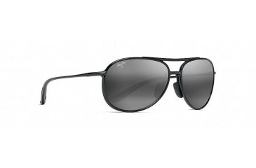 Image of Maui Jim Alelele Bridge Aviators  Sunglasses,Gloss Black,Neutral Grey Lens 438-02