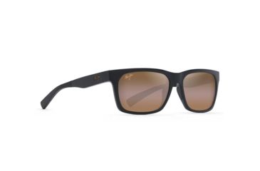 Image of Maui Jim Boardwalk Polarized Square Sunglasses, Matte Black Frame, HCL Bronze Lens, Matte Black H539-2M