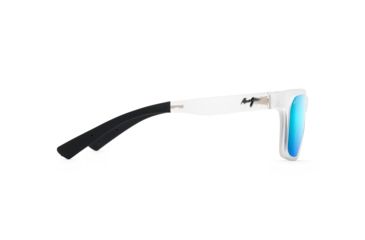 Image of Maui Jim Boardwalk Polarized Square Sunglasses, Matte Crystal Frame, Blue Hawaii Lens, Matte Crystal B539-05CM