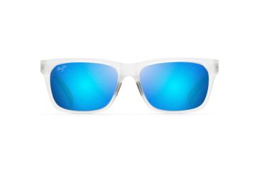 Image of Maui Jim Boardwalk Polarized Square Sunglasses, Matte Crystal Frame, Blue Hawaii Lens, Matte Crystal B539-05CM