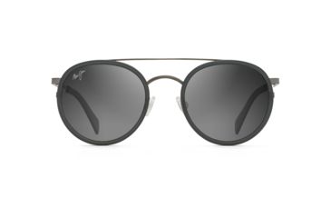 Image of Maui Jim Even Keel Polarized Round Sunglasses, Gunmetal / Translucent Matte Grey Frame, Neutral Grey Lens, Gunmetal / Translucent Matte Grey GS534-02D