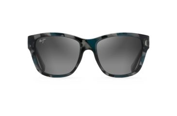 Image of Maui Jim Hanapa'a Polarized Square Sunglasses - Women's, Blue / Black Tortoise Frame, Neutral Grey Lens, Blue / Black Tortoise GS538-03J