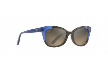 Image of Maui Jim Ilima Polarized Cat Eye  Sunglasses,Dark Tortoise with Electric Blue,HCL Bronze Lens HS759-68