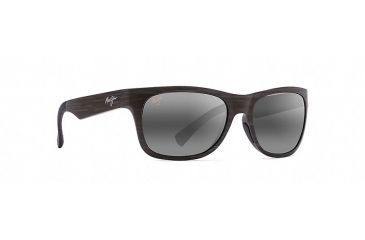 Image of Maui Jim Kahi Polarized Wrap  Sunglasses,Matte Aquamarine Wood Grain,Neutral Grey Lens 736-63W