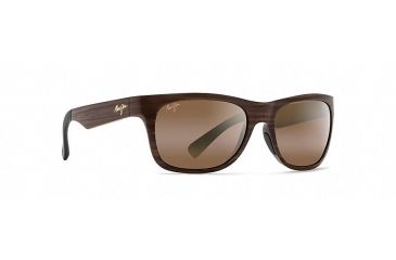 Image of Maui Jim Kahi Polarized Wrap  Sunglasses,Matte Brown Wood Grain,HCL Bronze Lens H736-25W