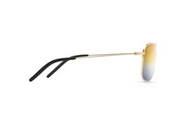 Image of Maui Jim Kami Polarized Aviator Sunglasses, Gold w/ White Frame, Dual Mirror Gold To Silver Lens, Gold w/ White DGS778-05C