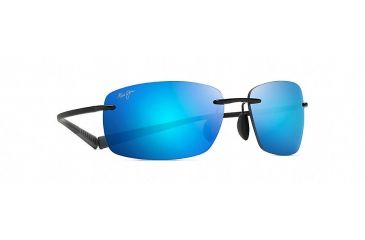 Image of Maui Jim Kumu Polarized Rimless  Sunglasses,Gloss Black,Blue Hawaii Lens B724-02