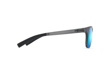 Image of Maui Jim Longitude Polarized Square Sunglasses, Translucent Matte Grey Frame, Blue Hawaii Lens, Translucent Matte Grey B762-11M