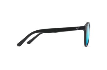 Image of Maui Jim Pineapple Polarized Round Sunglasses, Black Matte Frame, Blue Hawaii Lens, Black Matte B784-2M