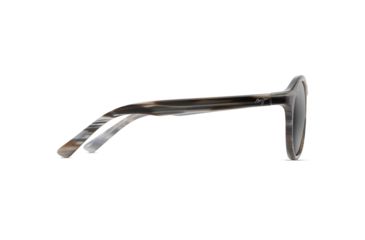 Image of Maui Jim Pineapple Polarized Round Sunglasses, Slate Grey and Brown Stripe Frame, Neutral Grey Lens, Slate Grey and Brown Stripe 784-14D