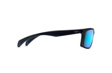 Image of Maui Jim Puhi Polarized Square Sunglasses, Translucent Navy Blue Frame, Blue Hawaii Lens, Translucent Navy Blue B785-08A