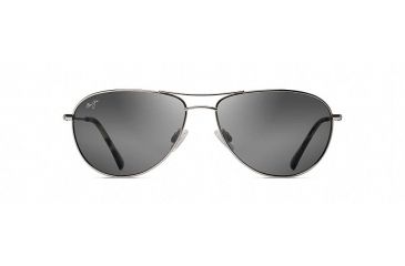Image of Maui Jim Sea House Polarized Aviator  Sunglasses,Silver,Neutral Grey Lens GS772-17