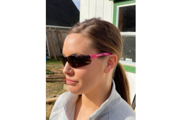 Image of MCR Safety BearKat BK2 Series Safety Glasses, Soft Non-Slip Temple, Gray Lens/Pink Frame, One Size, BK222