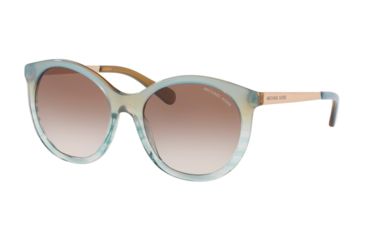 Image of Michael Kors ISLAND TROPICS MK2034 Sunglasses 350713-55 - Multicolor Green Frame, Brown Peach Gradient Lenses