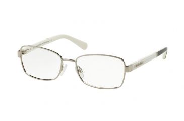 Image of Michael Kors MENORCA MK7003 Single Vision Prescription Eyeglasses 1012-54 - Silver Oak White Black Frame