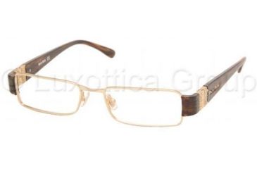 Image of Miu Miu Eyeglasses MU65EV with Rx Prescription Lenses 1BK1O1-5116 - Matte Gold 