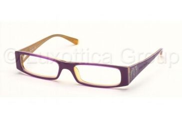 Image of Miu Miu MU 07DV Eyeglasses Styles Purple Top White Soya Frame w/Non-Rx 50 mm Diameter Lenses, 7AR1O1-5016, Miu Miu MU 07DV Eyeglasses Styles Purple Top White Soya Frame w/Non-Rx 50 mm Diameter Lenses