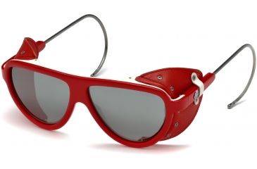Image of Moncler ML0004 Sunglasses - Red Frame Color, Smoke Mirror Lens Color