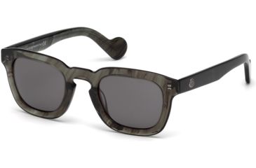 Image of Moncler ML0009 Sunglasses - Shiny Dark Green Frame Color, Smoke Lens Color