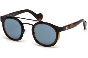 Image of Moncler ML0022 Sunglasses - Blonde Havana Frame Color, Blue Lens Color