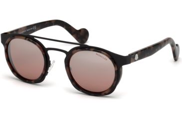 Image of Moncler ML0022 Sunglasses - Coloured Havana Frame Color, Bordeaux Mirror Lens Color