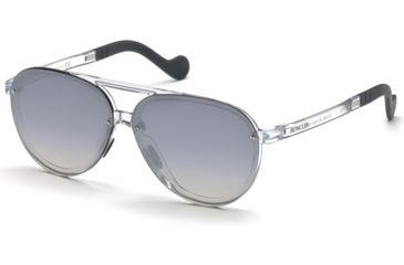 Image of Moncler ML0063 Sunglasses - Crystal Frame Color, Smoke Mirror Lens Color