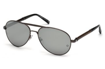 Image of Mont Blanc MB458S Sunglasses - Shiny Gun Metal Frame Color, Smoke Mirror Lens Color