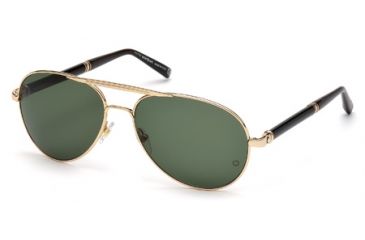 Image of Mont Blanc MB458S Sunglasses - Shiny Rose Gold Frame Color, Green Lens Color