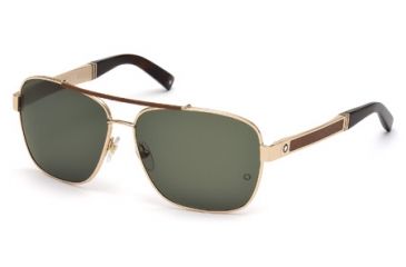 Image of Mont Blanc MB463S Sunglasses - Shiny Rose Gold Frame Color, Green Lens Color