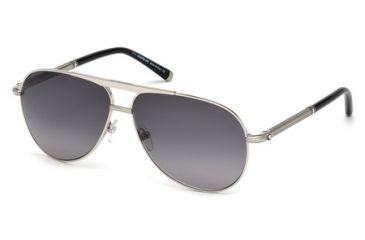 Image of Mont Blanc MB517S Sunglasses - Shiny Palladium Frame Color, Gradient Smoke Lens Color