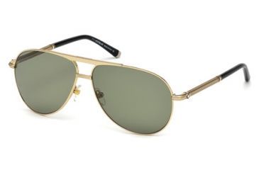 Image of Mont Blanc MB517S Sunglasses - Shiny Rose Gold Frame Color, Green Polarized Lens Color