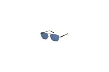 Image of Mont Blanc MB589S Sunglasses - Shiny Gun Metal Frame Color, Blue Lens Color