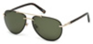 Image of Mont Blanc MB596S Sunglasses - Shiny Rose Gold Frame Color, Green Lens Color
