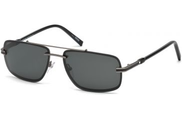 Image of Mont Blanc MB658S Sunglasses - Shiny Gumetal Frame Color, Smoke Lens Color