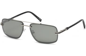Image of Mont Blanc MB658S Sunglasses - Shiny Palladium Frame Color, Smoke Mirror Lens Color