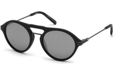 Image of Mont Blanc MB716S Sunglasses - Matte Black Frame Color, Smoke Mirror Lens Color